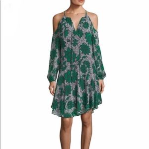 Donna Morgan Off the Shoulder Boho Green Dress